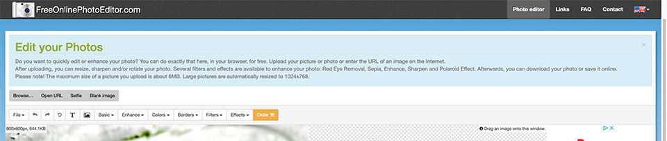 Freeonlinephotoeditor voor photo bewerkingen