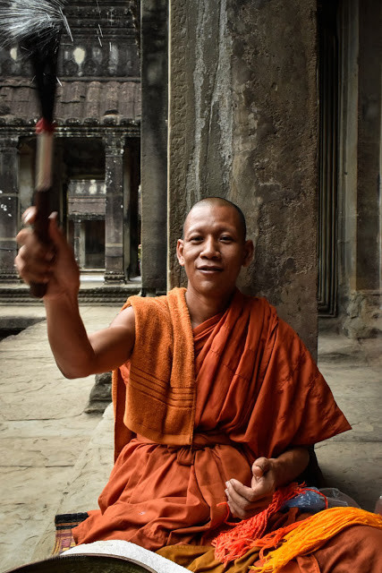 Cambodja fotoreizen Angkor Wat budistische monnik 2