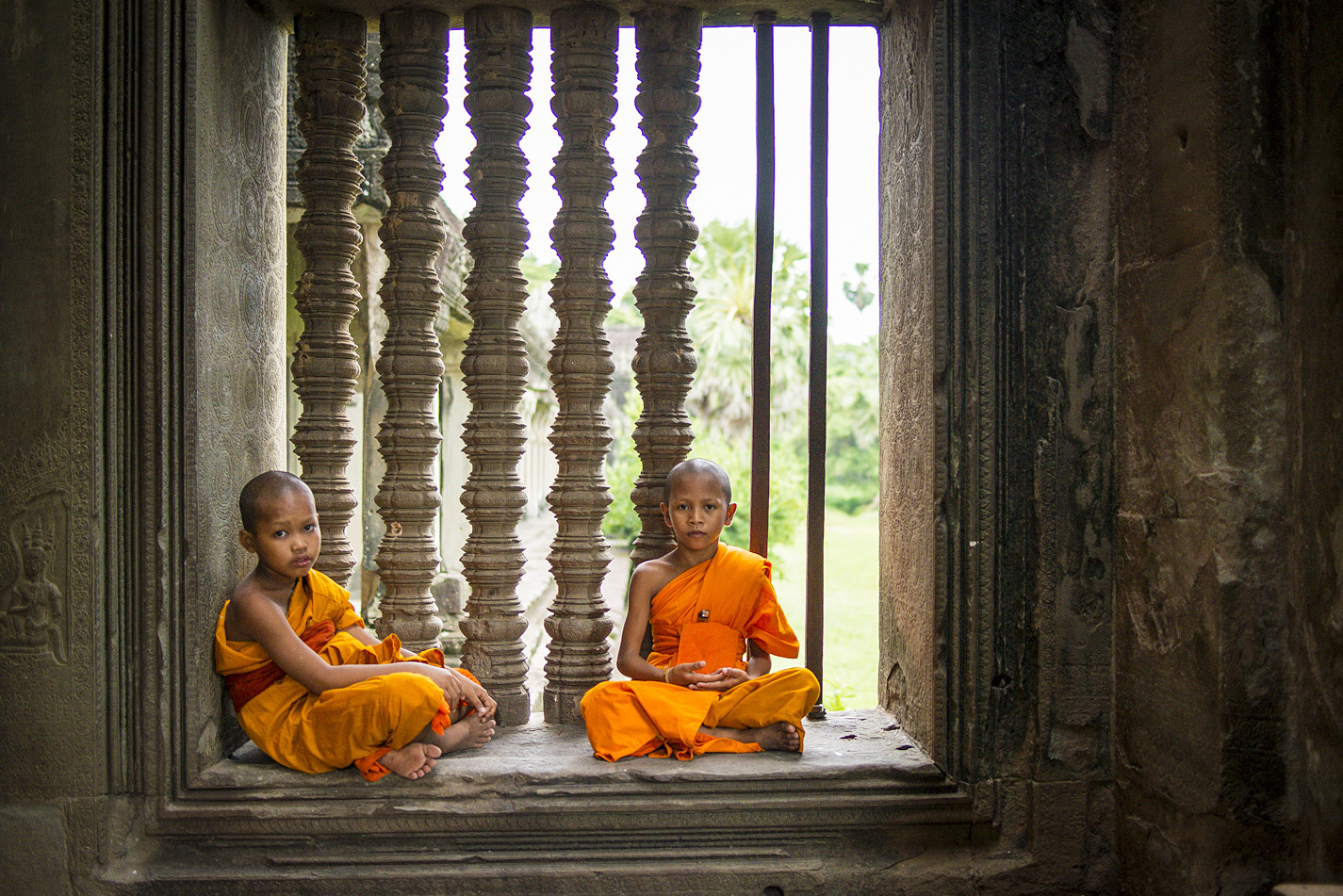 Cambodja fotoreizen Angkor Wat boeddhistische monniken