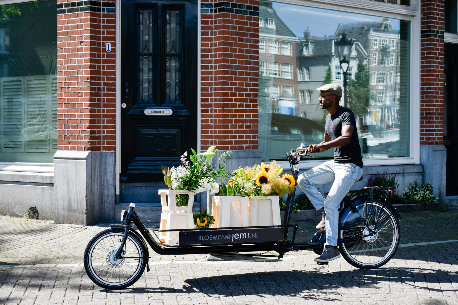 Bike with flowers in Amsterdam