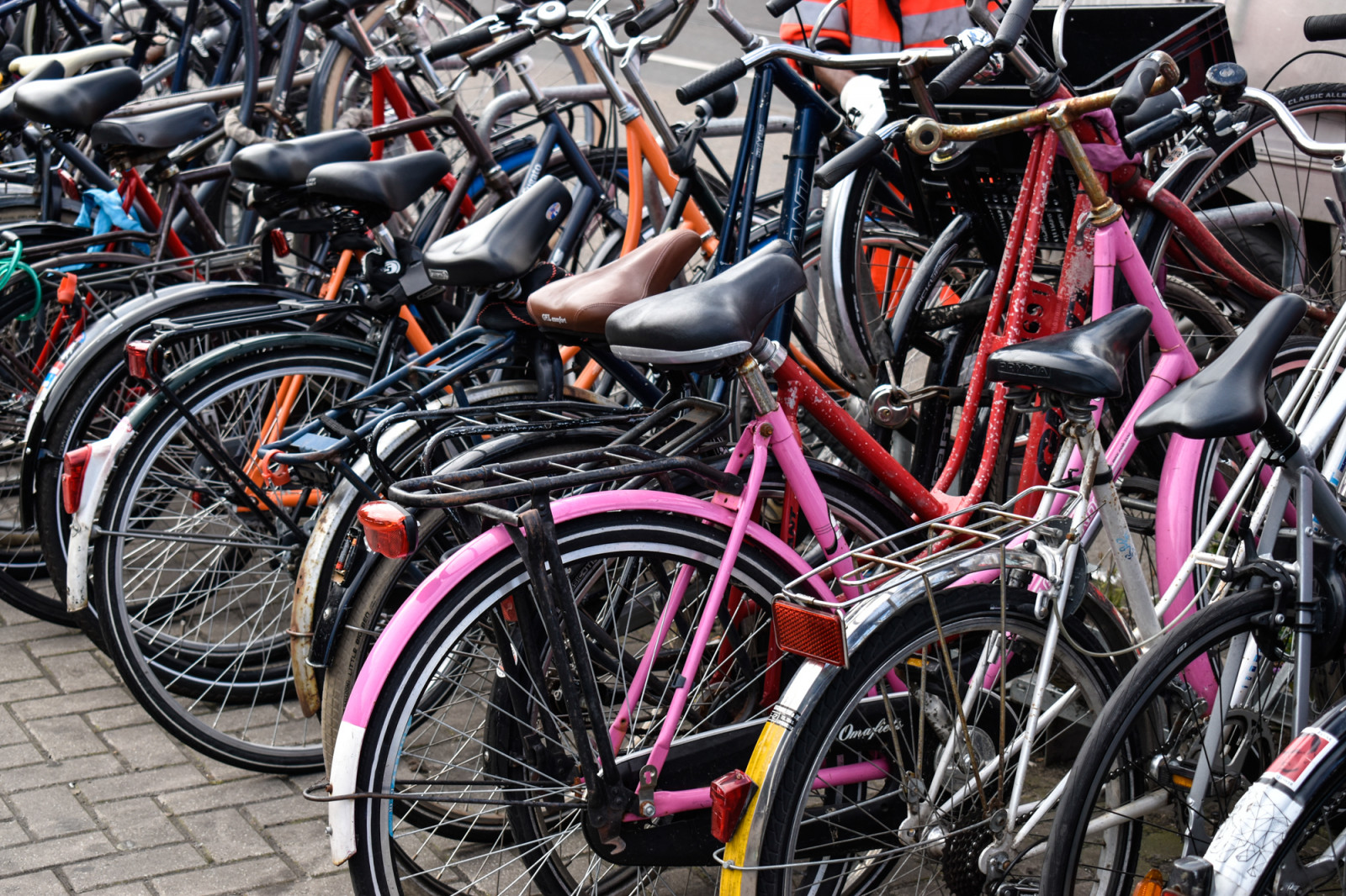 Colored bikes in Amsterdam