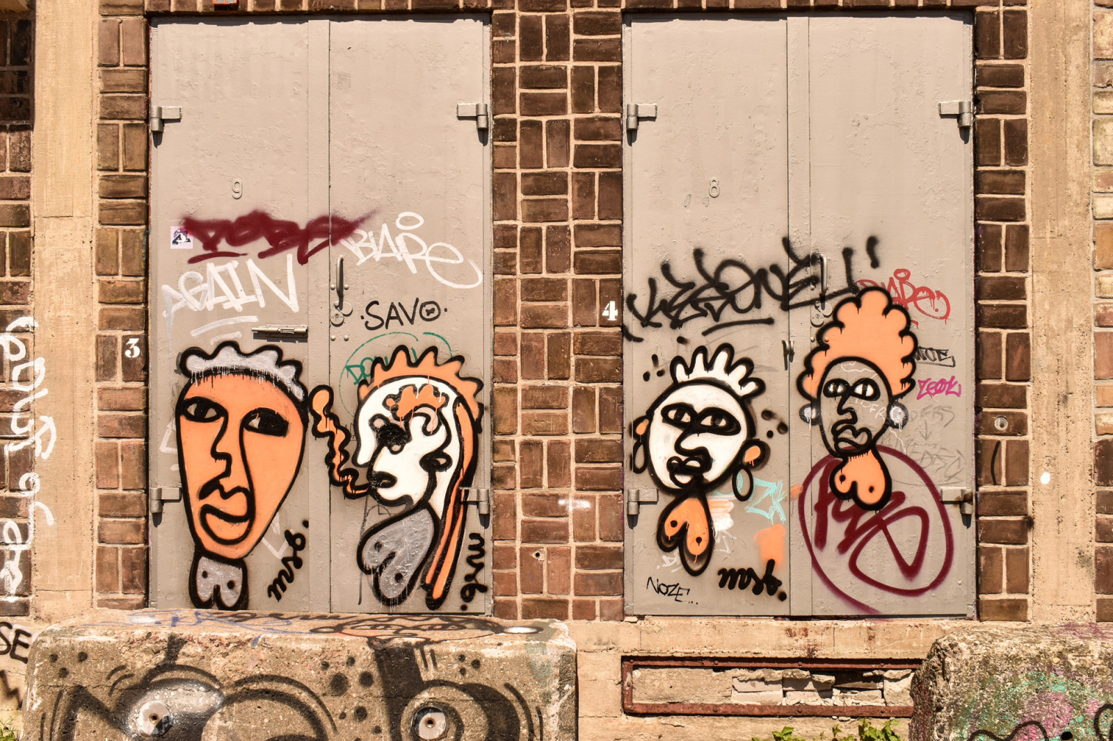 Decorated doors street art graffiti Amsterdam