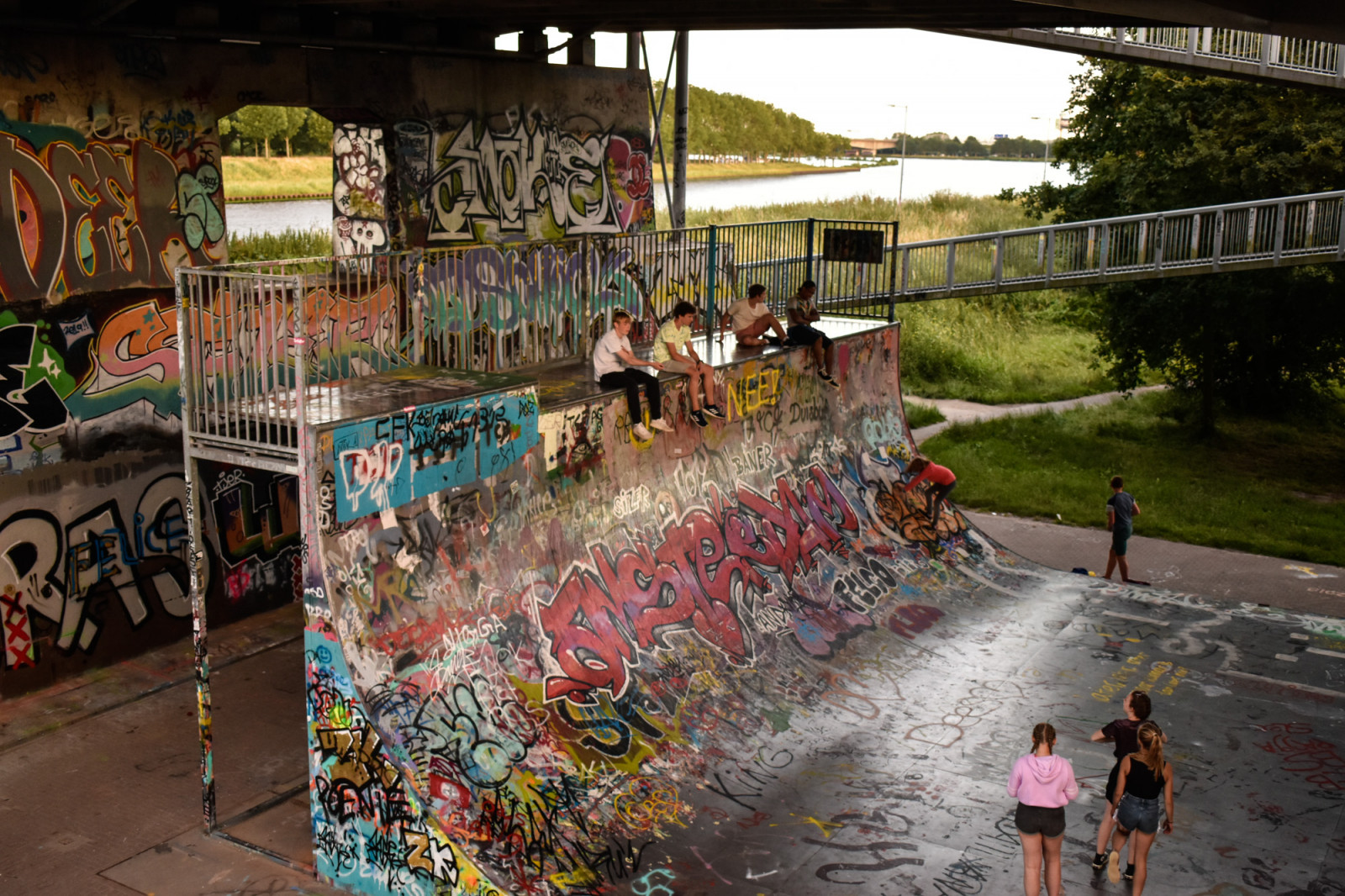 Skat ramp with graffiti in Amsterdam