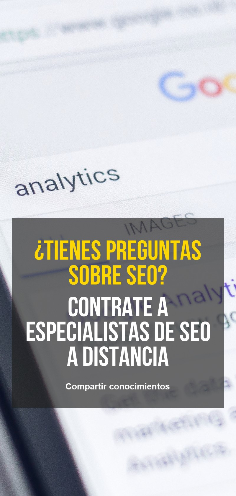 Aprende SEO y recibe consejos de un especialista en SEO