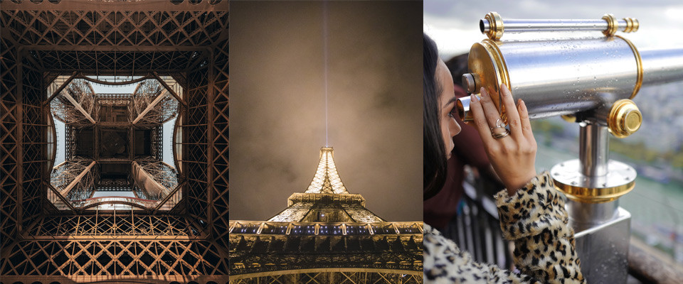 eiffel tower construction and lights